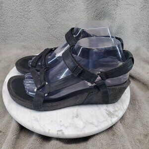 Teva Shoes Womens Size 9 Black Leather Ysidro Adjustable Strap Sandals
